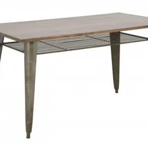Preferatul clienților Masa dining maro din lemn de pin si metal, 140 x 80 x 75 cm, Harlem Mauro Ferreti