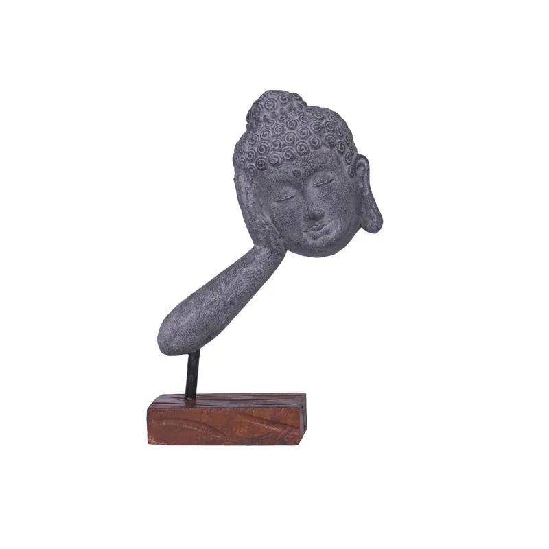 Livrare expres Figurina gri din fibrociment sleeping Buddha
