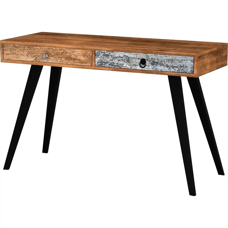 Livrare expres Masa birou MEZO B1, maro/negru, PAL laminat/otel, 120x39x73 cm