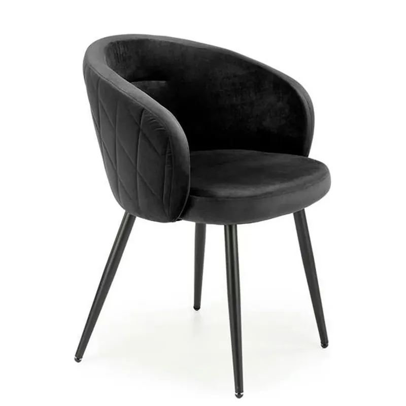 Reducere extra Scaun K430, negru, stofa catifelata/metal, 61x54x77 cm