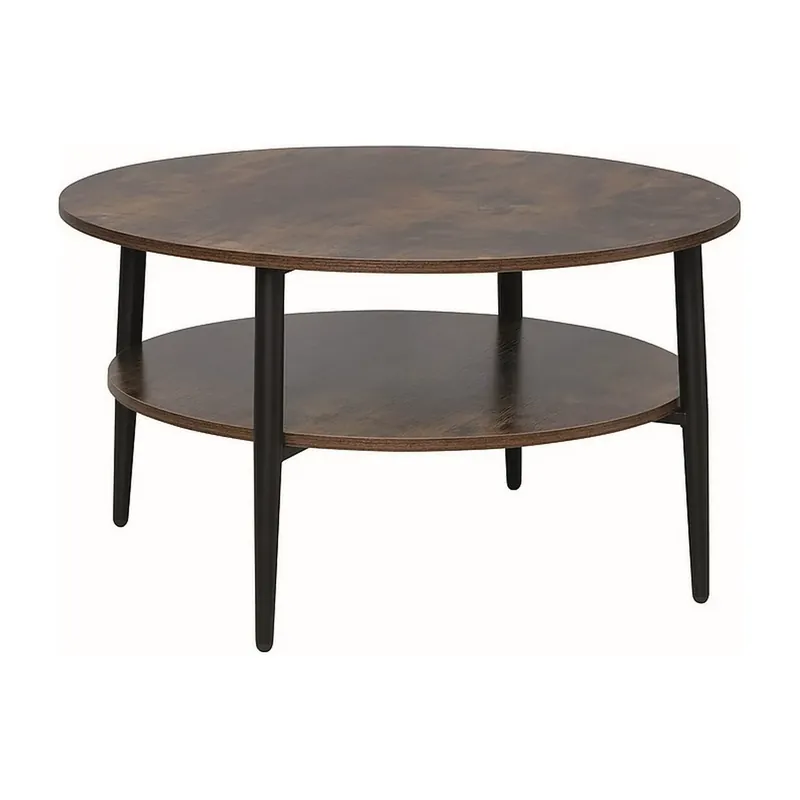 Masuta cafea ELLA A, maro rustic/negru mat, PAL/metal, 80x45 cm Bestseller