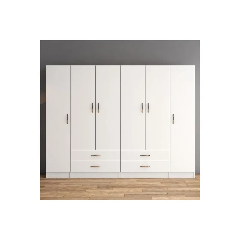 Cumpără acum Dressing GRD0801, alb, PAL melaminat, cu 6 usi si 4 sertare, 240x46x182 cm