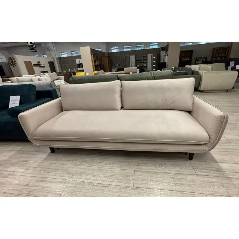 PRODUS RESIGILAT - Canapea SOLANO, stofa catifelata bej - Element 17, cu lada depozitare, 230x107x85/73 cm Ofertă exclusivă