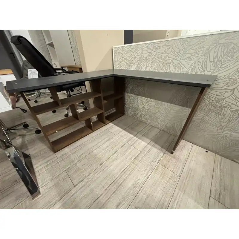 Bestseller PRODUS RESIGILAT - Birou THEOS, stejar/gri antracit, PAL, 120/129x40x72 cm