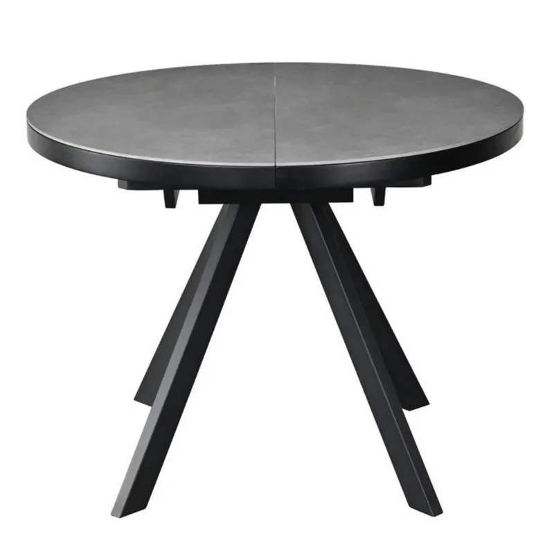 Masa extensibila LIBRA, gri mat/negru, ceramica/metal, 100/130x100x75 cm Plată securizată
