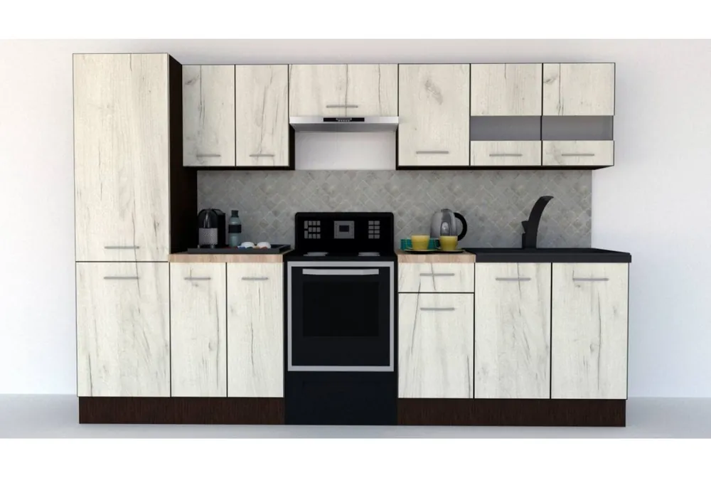 Bucatarie MARINA NEW 290 3A2 Wenge / Decor K001 Chilipir