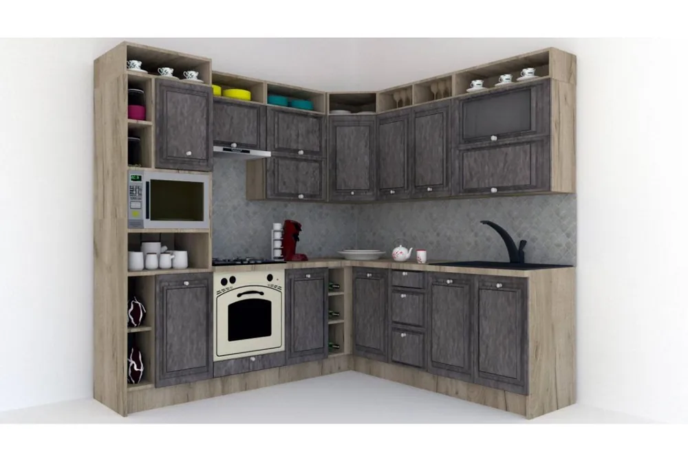 Bucatarie de Colt LEEA ART CORNER FRONT MDF REGULARNY 220-240 ST. K002 / decor 247 Preț redus
