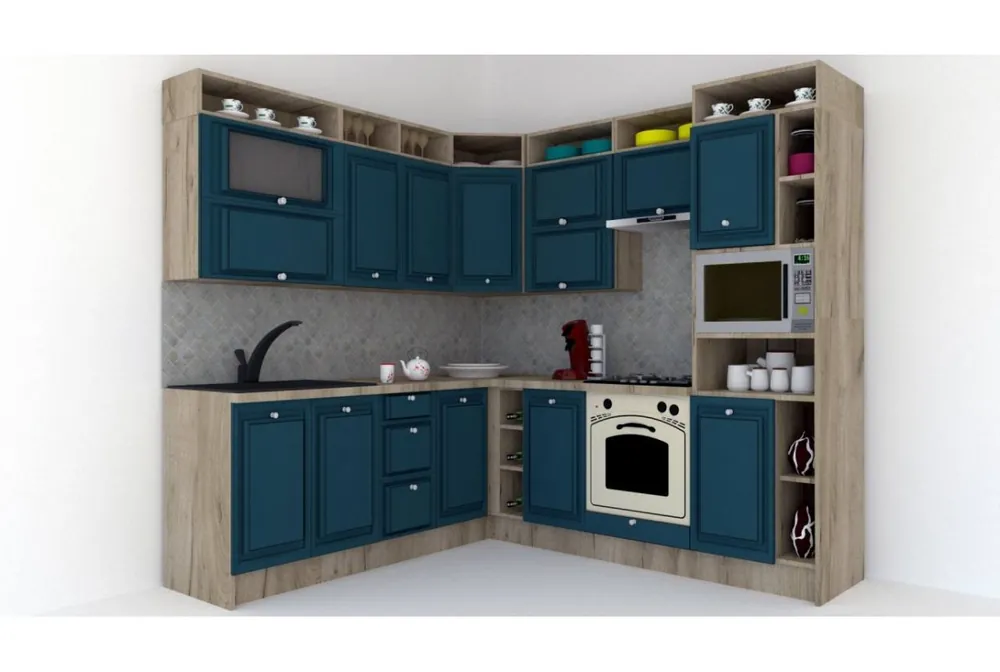 Cel mai vândut Bucatarie de Colt LEEA ART CORNER FRONT MDF STILE 220-240 DR. K002 / decor 259