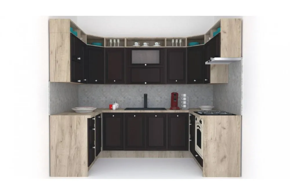 Plată securizată Bucatarie de Colt LEEA ART U FRONT MDF CANYON 160-280-160 K002 / decor 244