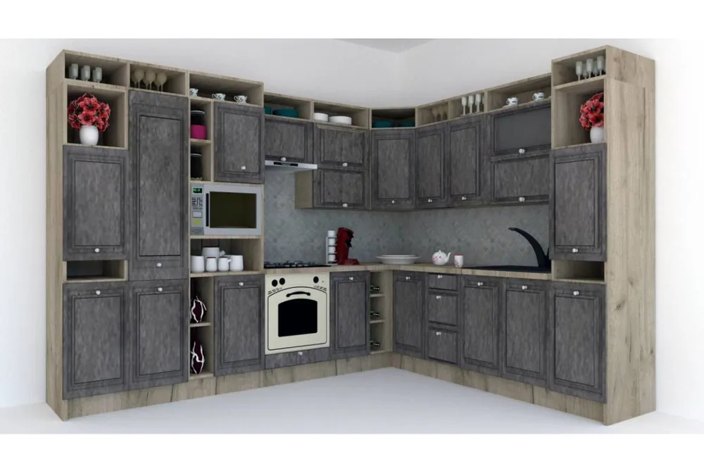 Preț promoțional Bucatarie de Colt LEEA ART CORNER FRONT MDF ELBA 260-320 ST. K002 / decor 247