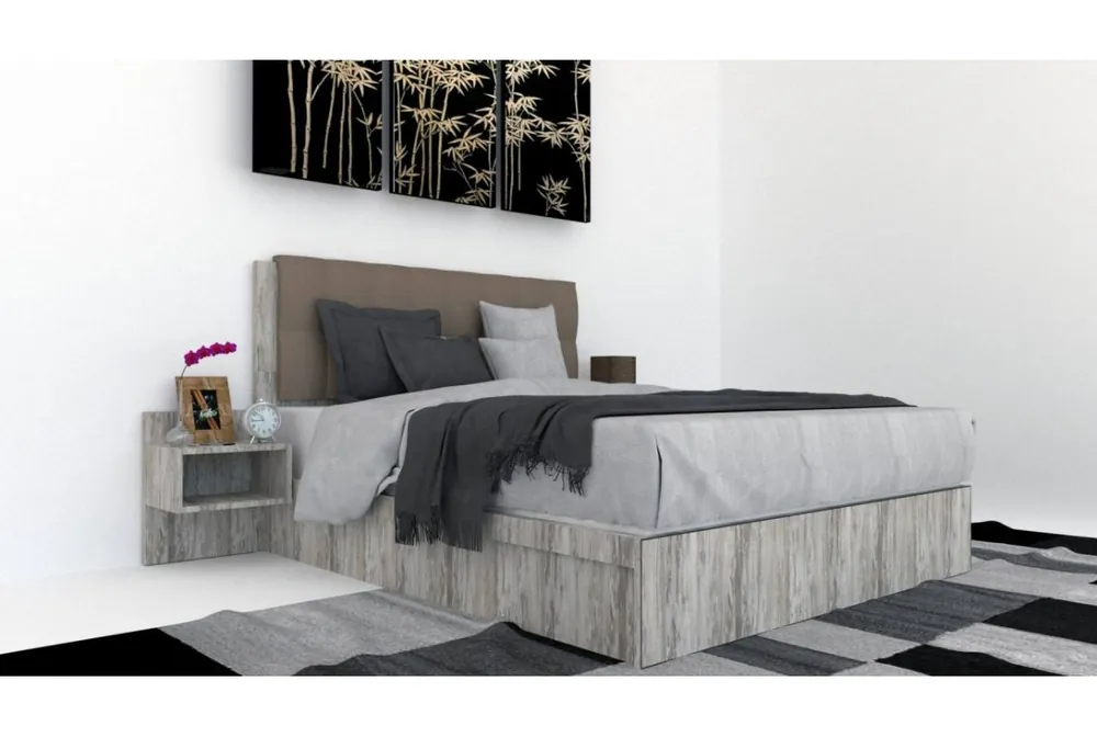 Ultima șansă Pat Tapitat LEX 180 cu 2 noptiere, Decor K084 / Haiti 03