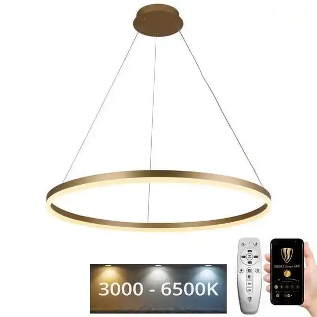 Lustră LED dimabilă pe cablu LED/55W/230V 3000-6500K d. 80 cm + telecomandă Retur gratuit