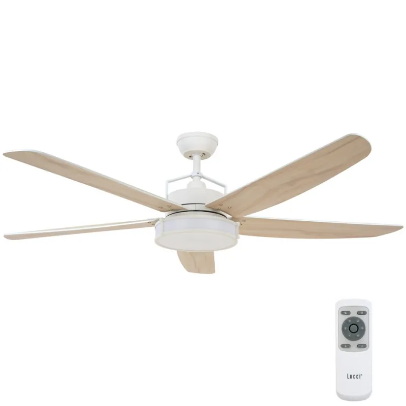 Ventilator LED dimabil de tavan Lucci air 213176 LOUISVILLE 1xGX53/18W/230V lemn/alb + telecomandă Bestseller