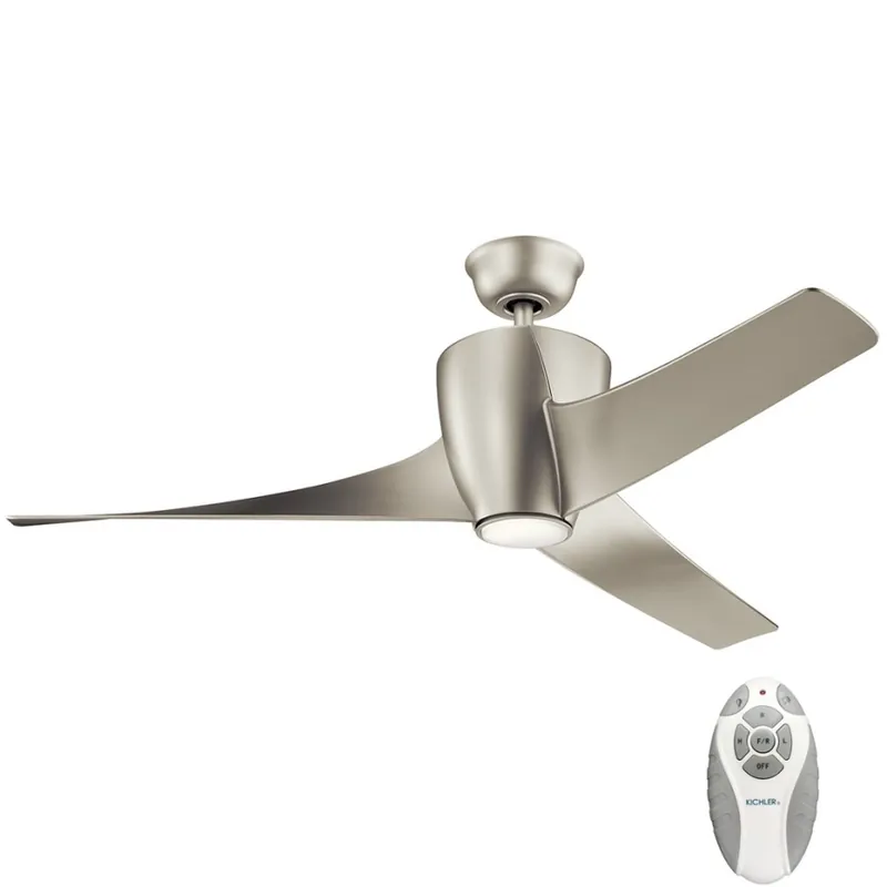 Ventilator LED dimabil de tavan Kichler PHREE 10W/230V argintiu + telecomandă Retur ușor
