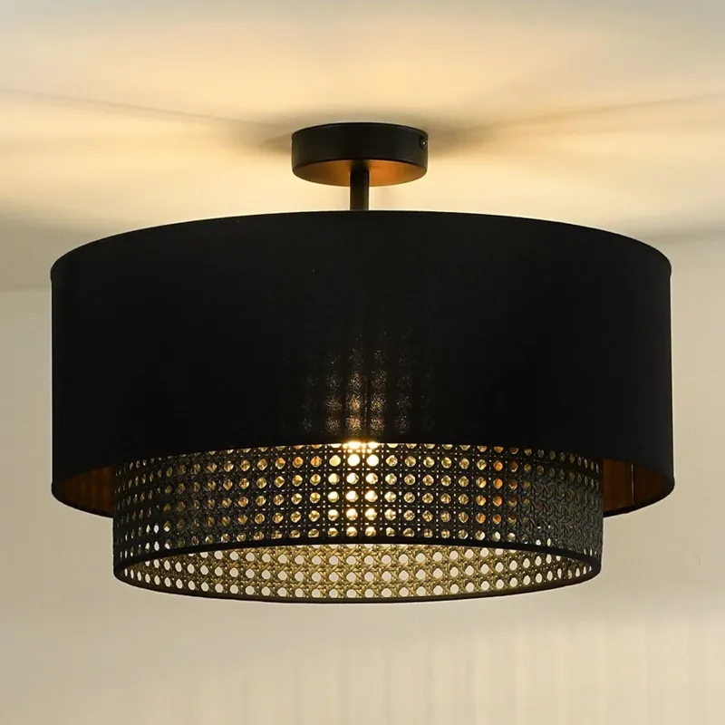 Lustră aplicată BOHO Duolla RATTAN 1xE27/15W/230V d. 45 cm negru Comandă acum