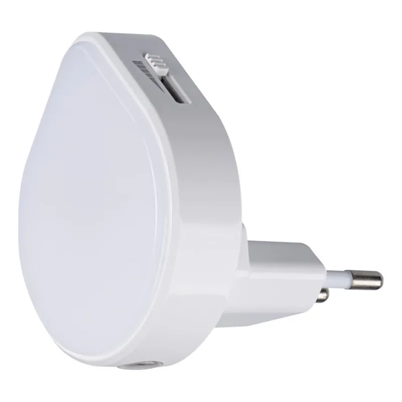 Corp de iluminat LED dimabil de orientare cu senzor crepuscular pentru priză Kanlux 37396 ULOV LED/0,5W/230V alb Ofertă de sezon