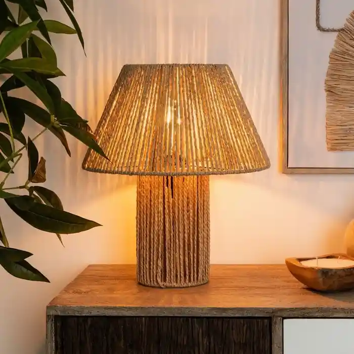 Lampă de masă Atmosphera ADRIA 1xE27/40W/230V iută Calitate înaltă
