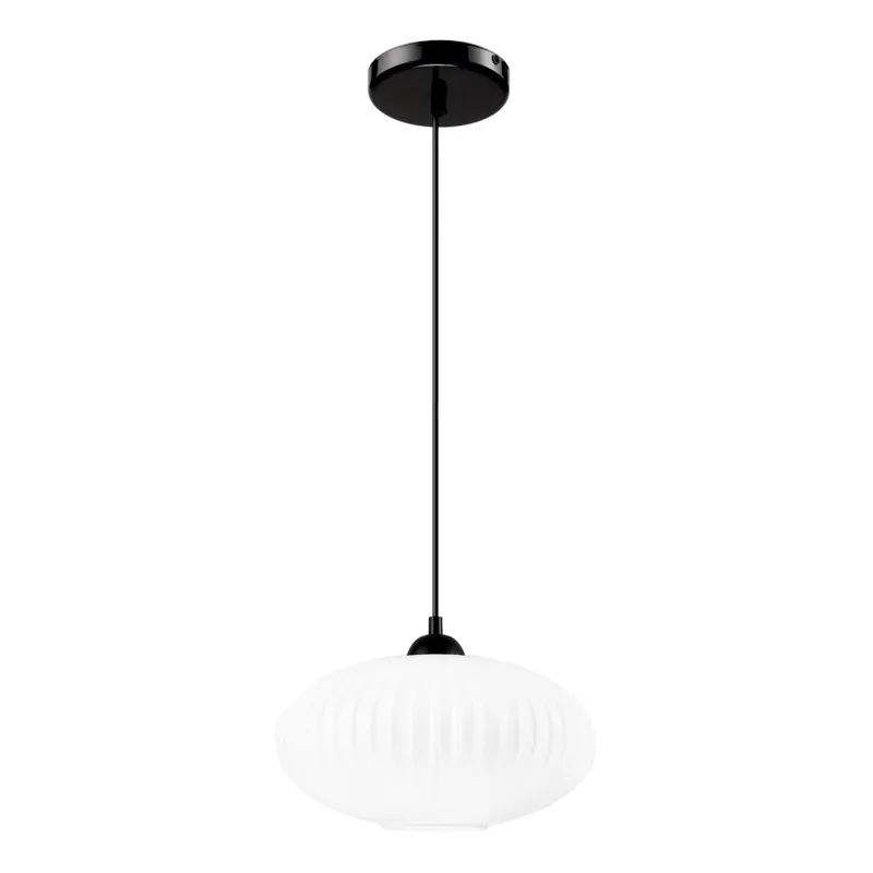 Calitate înaltă Lustră pe cablu HARMA 1xE27/15W/230V d. 30 cm alb/negru
