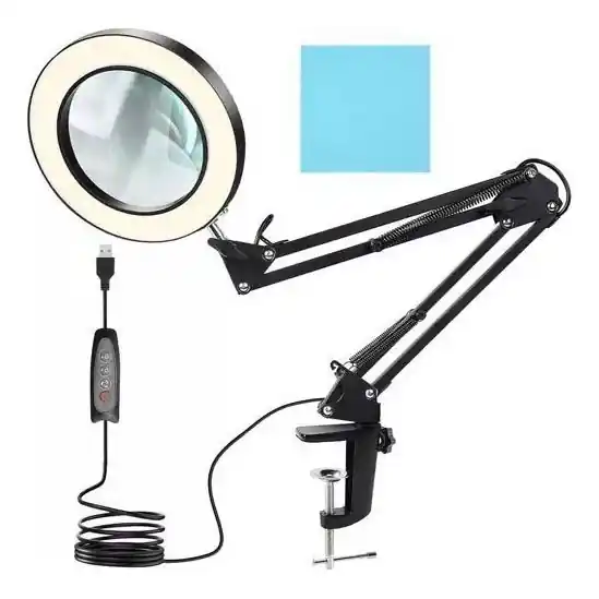 Preț mic Lampă LED dimabilă de masă cu lupă LED/6W/5V negru