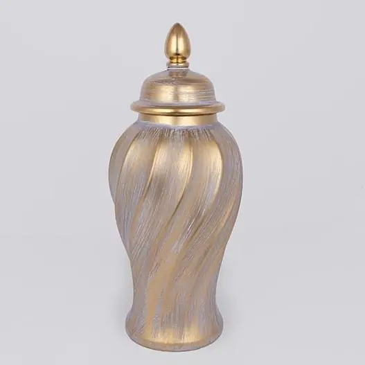 Premium Vază ceramică 41x20 cm auriu/gri