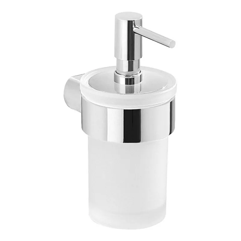 Doar azi Dozator de perete pentru săpun Gedy PIRENEI 110 mm sticlă alburie/crom lucios