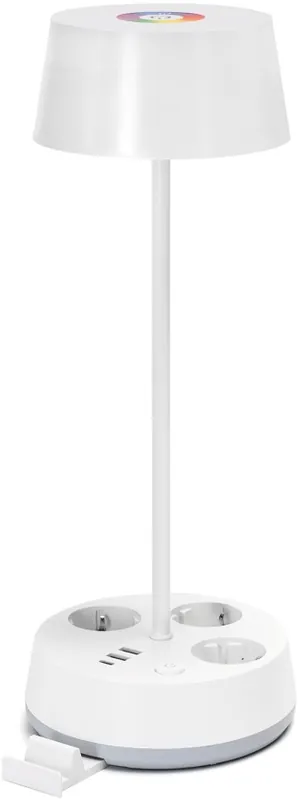 Reducere extra Aigostar - Lampă de birou LED RGBW, dimabilă, cu prize și port USB, 4,6W, 230V, 3000/4000/6500K, albă