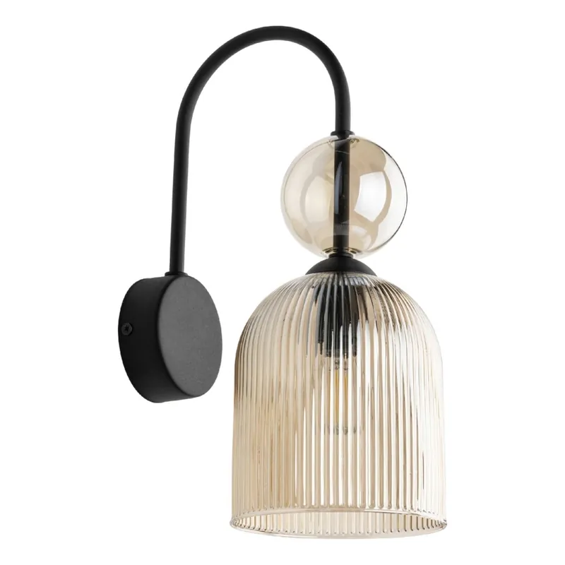 Aplica de perete SOPHIA, 1xE14/10W/230V, negru/bej fumuriu Vezi acum