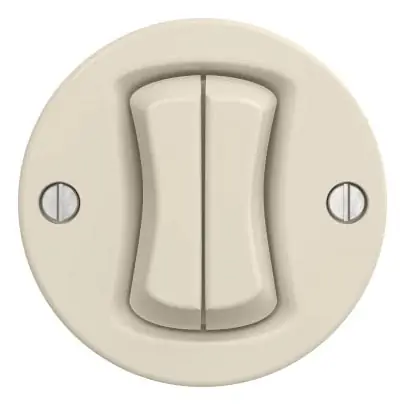 Kliklap Retro - întrerupător dublu pentru scară, fără ramă, nr. 6+6, bej Ultima șansă