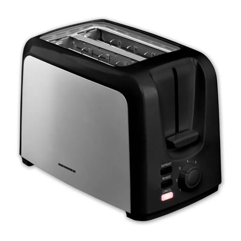 Retur ușor Heinner HTP-700BKSS - Prăjitor de pâine cu două fante 700W/230V negru/crom mat