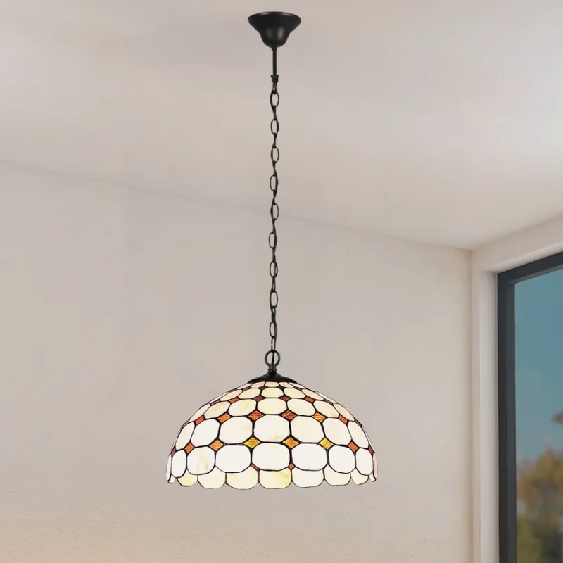 Brilagi - Candelabru Tiffany cu vitralii pe lanț DORAN 2xE27/60W/230V Nu rata