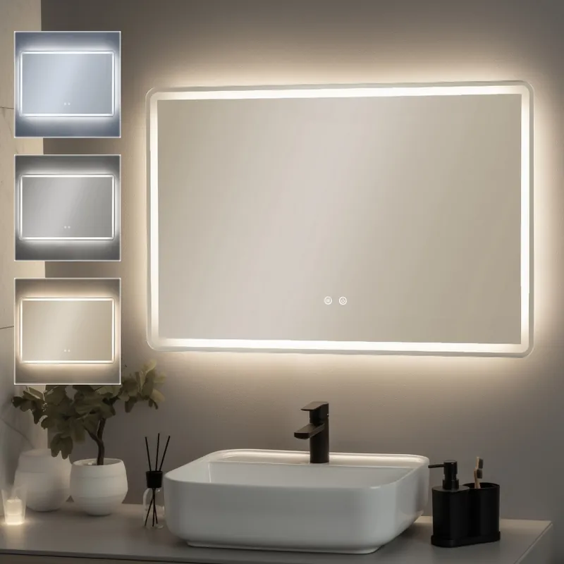 Bestseller Brilagi - Oglindă LED de baie cu încălzire BELLA, 19W, 230V, 60 x 90 cm, IP44, CRI 90, dimabilă, CCT (temperatură de culoare reglabilă)