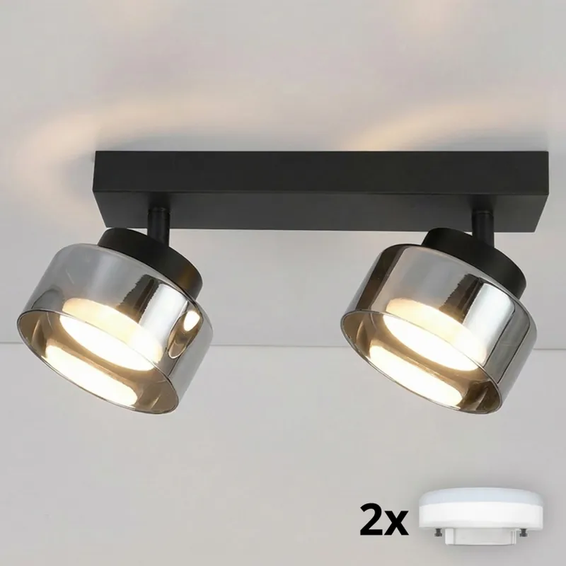 Brilagi - LED Lampă spot AURA LUX 2xGX53/30W/230V negru/fumuriu Preț promoțional
