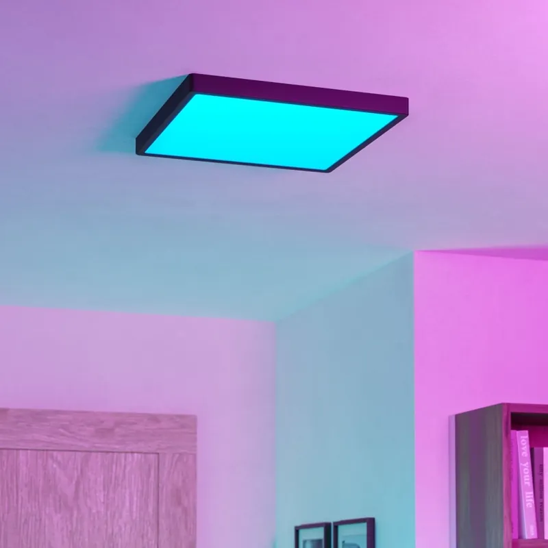 Eglo - Plafonieră LED RGBW reglabilă pentru baie LED/17,8W/230V 2700-6500K 39x39 cm IP44 negru Livrare rapidă