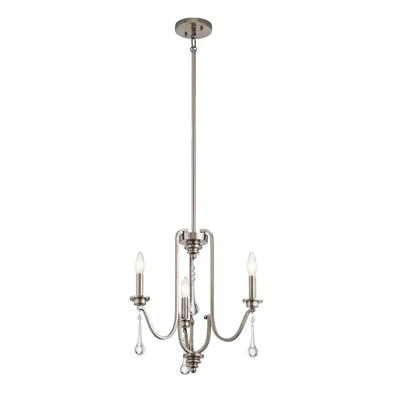 Reduceri Quintiesse - Lustru cu tijă KARLEE, 3xE14/60W/230V, diametru 45,7 cm, crom mat