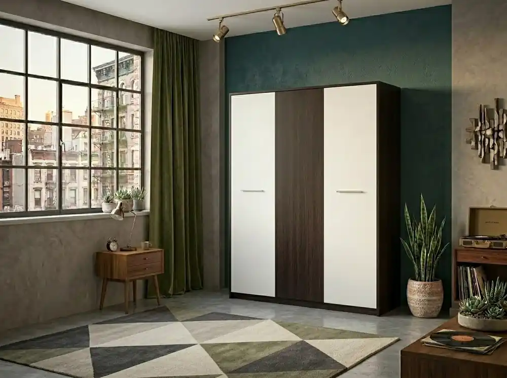 Dulap Practic 3 usi, 123 cm, Wenge Disponibil imediat