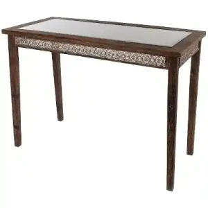 Premium Consola argintie Qasim 80/111/49 cm