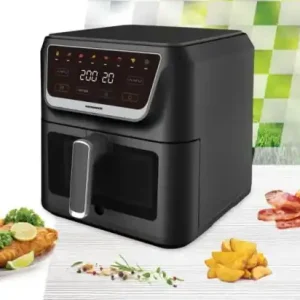 Ofertă specială Friteuza cu aer cald Heinner CrispPro Chef HAF-H8BK1700, Putere 1700W, Capacitate: 8L, Display digital, Control touch, 8 programe, Negru