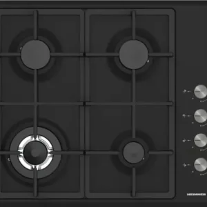 Plita incorporabila Heinner HBH-S4IWF-BK, Gaz, 4 arzatoare, Wok, Gratar fonta, Control lateral, Aprindere electrica, Negru Preț promoțional