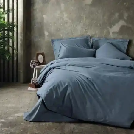 Discount Set lenjerie de pat dublu ranforce, bumbac 100%, gri antracit - Verificat A · Re-Bloom