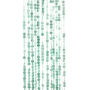 Perdea decorativa turcoaz din scaoici capiz naturale, 200x88 cm Premium